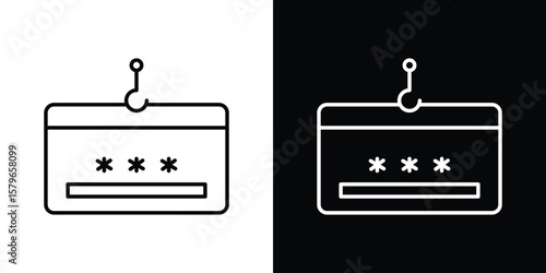 Password phishing icon in trendy stroke liner style. Set of Website icon vector.