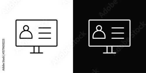 Online course icon in trendy stroke liner style. Set of Website icon vector.