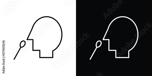 Nasal swab icon in trendy stroke liner style. Set of Website icon vector.