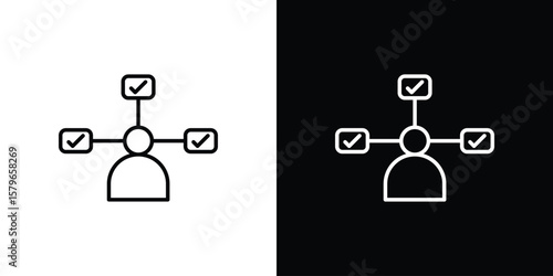 Multitask icon in trendy stroke liner style. Set of Website icon vector.