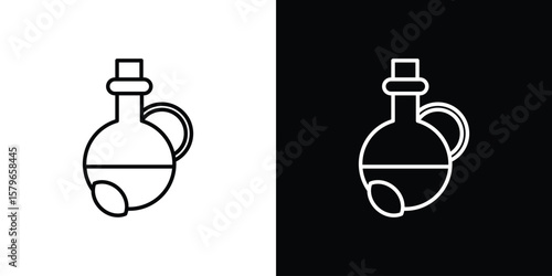 Massage oil icon in trendy stroke liner style. Set of Website icon vector.