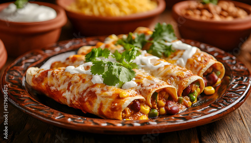 Wallpaper Mural Enchiladas close up. Food concept Torontodigital.ca