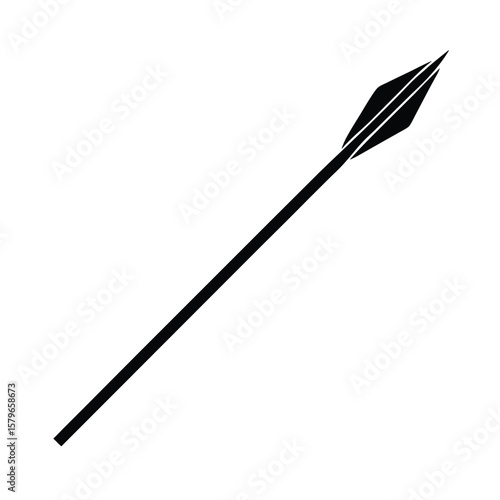 black silhouette of a javelin