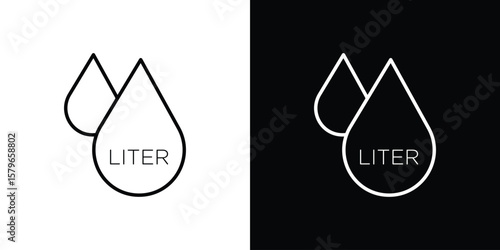 Liter icon in trendy stroke liner style. Set of Website icon vector.