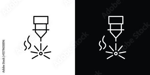 Laser machine icon in trendy stroke liner style. Set of Website icon vector.