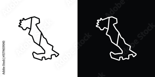 Italy flag icon in trendy stroke liner style. Set of Website icon vector.