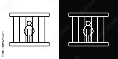 Jail icon in trendy stroke liner style. Set of Website icon vector.