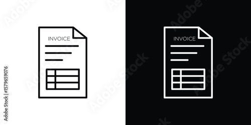 Invoice icon in trendy stroke liner style. Set of Website icon vector.
