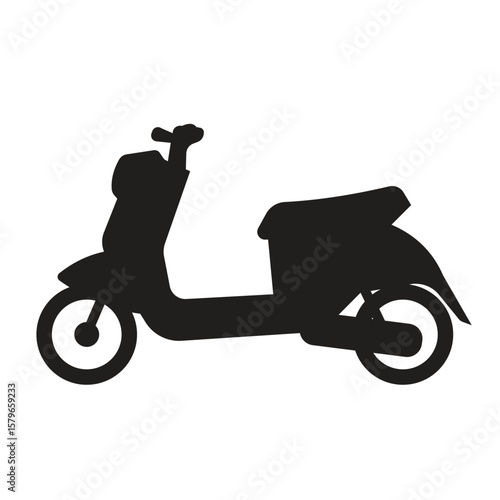 scooter icon black and white vector