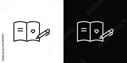 Guests book icon in trendy stroke liner style. Set of Website icon vector.