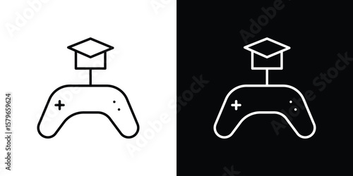 Game based learning icon in trendy stroke liner style. Set of Website icon vector.