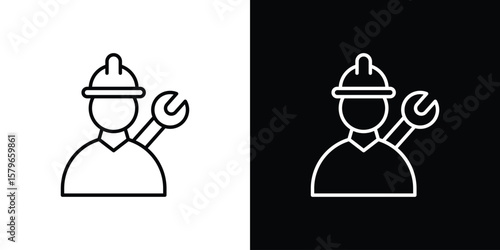Engineer icon in trendy stroke liner style. Set of Website icon vector.