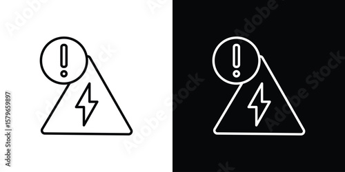 Electric Problem icon in trendy stroke liner style. Set of Website icon vector.