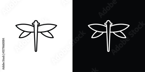 Dragon fly icon in trendy stroke liner style. Set of Website icon vector.