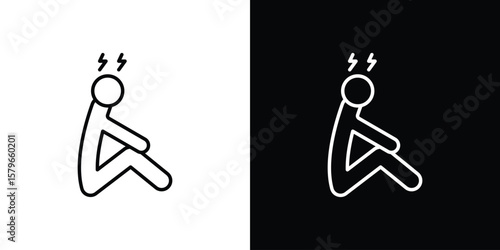 Depression icon in trendy stroke liner style. Set of Website icon vector.