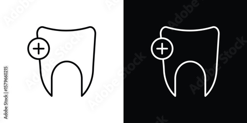 Dental insurance icon in trendy stroke liner style. Set of Website icon vector.