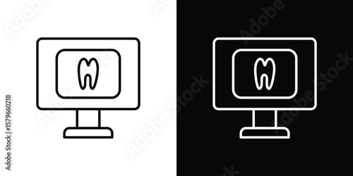 Dental X ray icon in trendy stroke liner style. Set of Website icon vector.