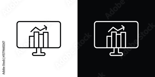 Data Analysing icon in trendy stroke liner style. Set of Website icon vector.
