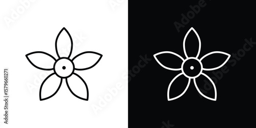 Daffodil icon in trendy stroke liner style. Set of Website icon vector.