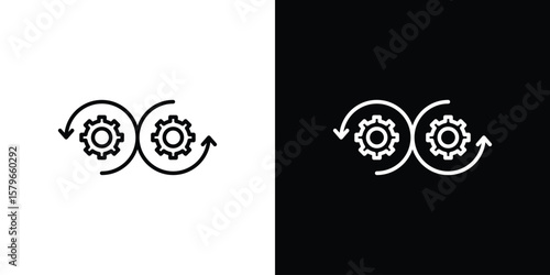 Devops icon in trendy stroke liner style. Set of Website icon vector.