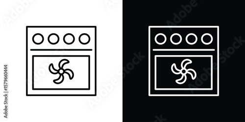 Convection turbofan stove icon in trendy stroke liner style. Set of Website icon vector.
