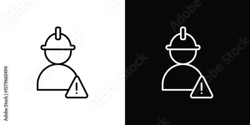 Construction risk icon in trendy stroke liner style. Set of Website icon vector.