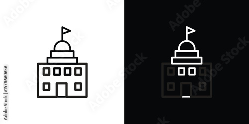 Photos City hall icon in trendy stroke liner style