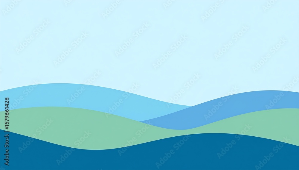 Fototapeta premium Simple landscape with layered hills