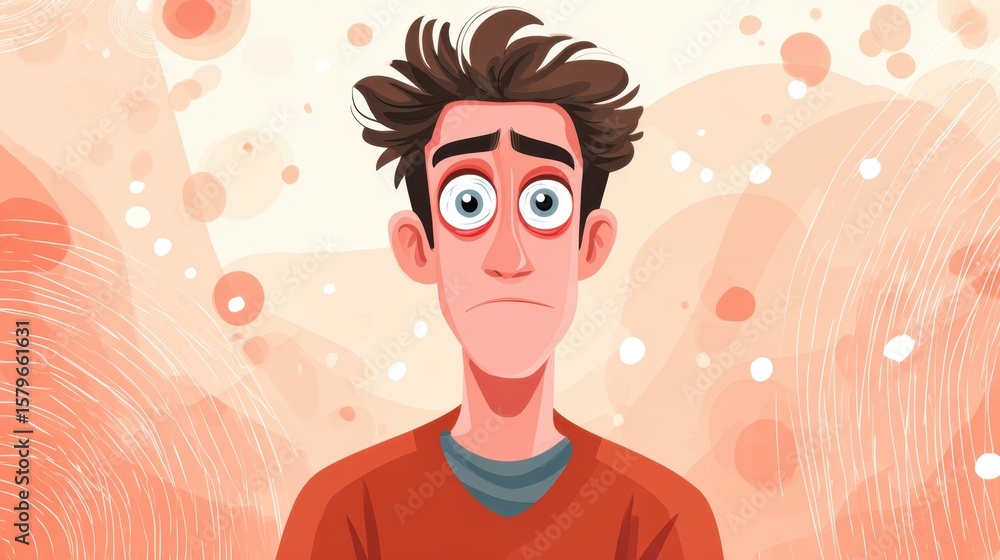 Startled Man: A close-up captures the startled expression of a man against a simple background, showcasing a range of emotions and the depths of human feeling. Startled Man: A close-up captures the startled expression of a man against a simple background, showcasing a range of emotions and the depths of human feeling.