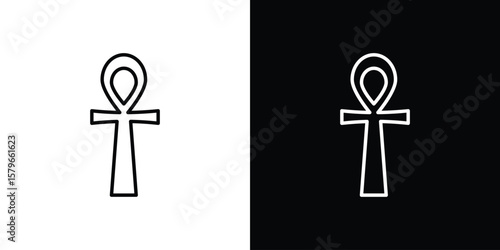 Konstfotografi Ankh icon in trendy stroke liner style
