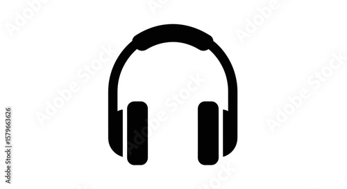 Simple black icon of over-ear headphones.