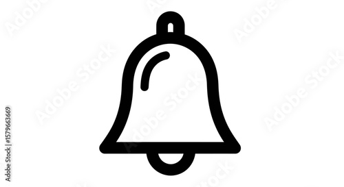Simple black outline drawing of a bell, notification symbol.