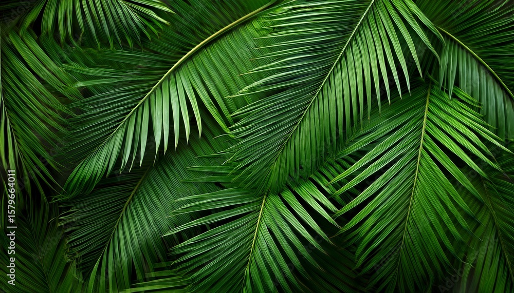 Fototapeta premium natural green palm tree leaves