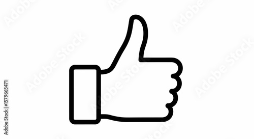 Thumbs Up Icon Outline - Like and Approval Symbol