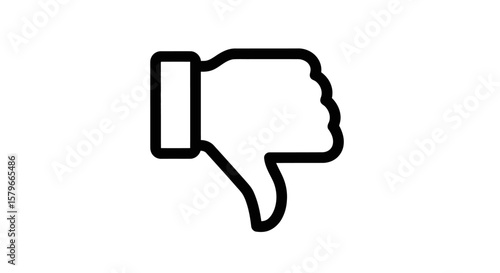 Thumbs Down Icon Outline - Negative Feedback Symbol