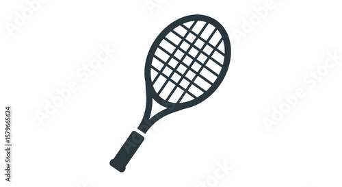 Tennis Racket Icon - Simple Monochrome Design