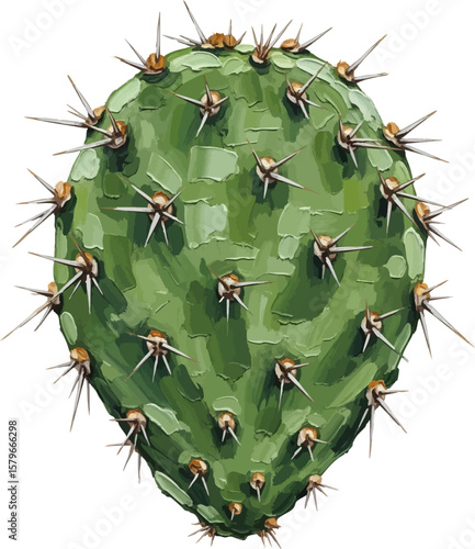 Spineless Nopal with oil painting