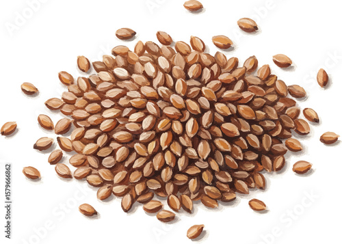A Handful of Teff Grains with oil painting