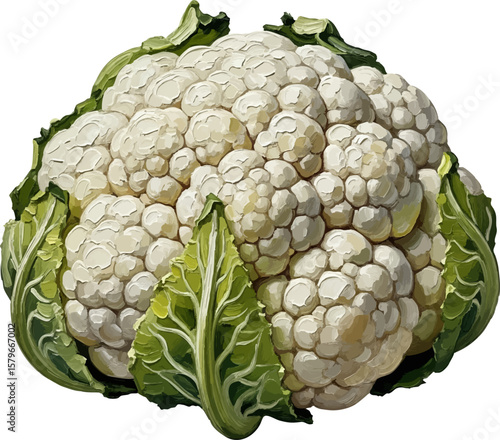 A Head of Cauliflower with oil painting