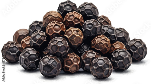 A Pile of Black Peppercorns with oil painting