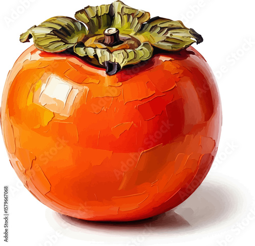 A Hachiya Persimmon with oil painting