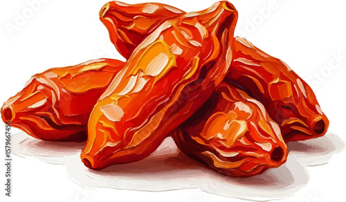 A Cluster of Goji Berries with oil painting