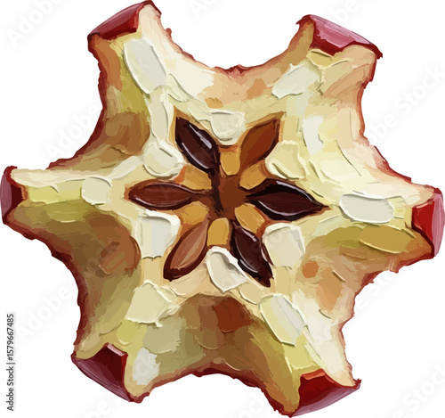 Apple Core with oil painting