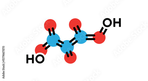 A simplified, colorful illustration showcasing the molecular structure of a chemical compound, with bonds.