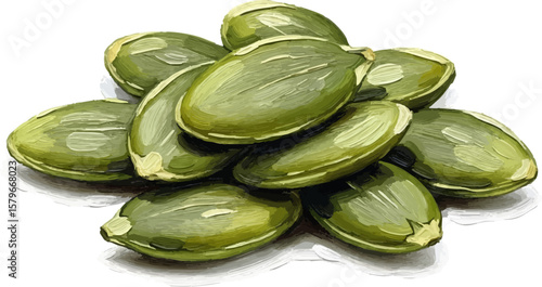 A Pile of Pepitas with oil painting