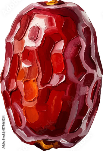 A Single Date Fruit with oil painting