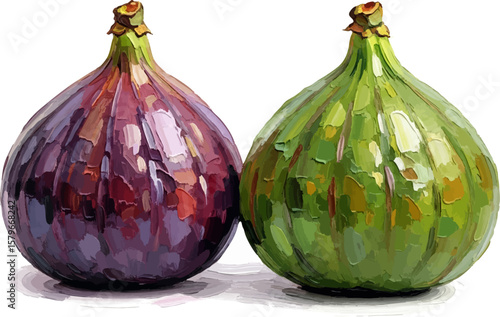 Two Figs with oil painting