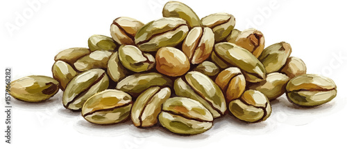 A Handful of Freekeh with oil painting