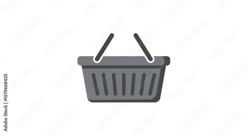 Black Shopping Basket Icons on White Background Black Shopping Basket Icons on White Background