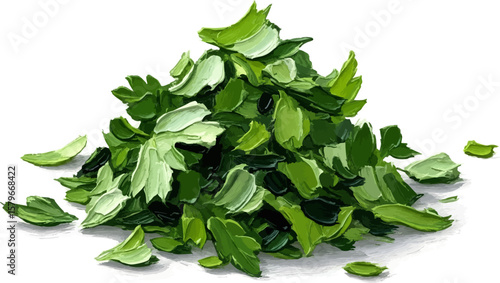 Chopped Parsley with oil painting